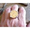 Chevalière argent ronde 4 griffes avec pièce Napoléon III en or