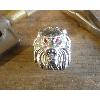 Bague argent tête de lion Socrate avec rubis et oxydes