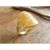 Bague pice or 18 KT fourche troite  avec 5 Dollars or tte d'indien 