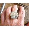 Chevalière ronde argent 6 griffes pièce de 1 Franc Semeuse
