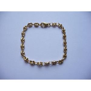 Bracelet or 18 KT Grain de café - Largeur 3.5 mm