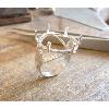 Monture bague pice argent plume 6 griffes pour 10 Francs or