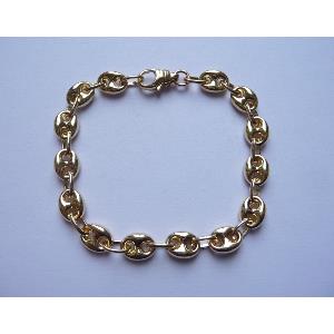 Bracelet or 18 KT Grain de café - Largeur 7 mm