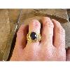 Bague américaine US Army en or 9 KT avec saphir