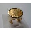 Monture chevalière or ronde avec douille pour pièce 10 Francs or
