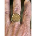 Bague pièce or 18 KT Homme 10 Francs Napoléon III
