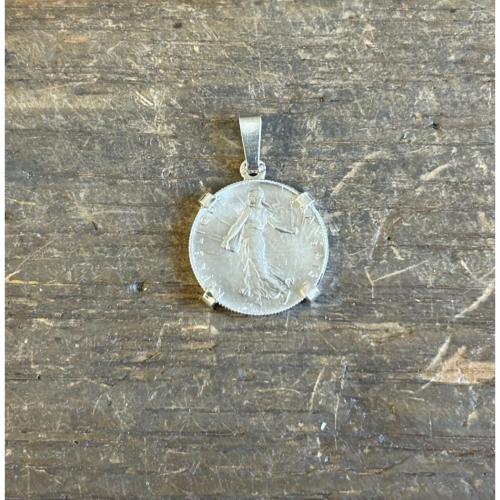 Pendentif argent 50 Centimes griffes 