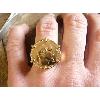 Bague pièce en or 9 KT plume 6 griffes avec 20 Francs Napoléon III