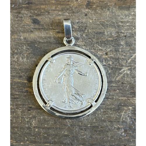 Pendentif argent 5 Francs lisse 