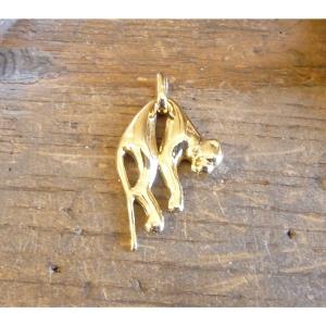 Pendentif petite panthère en or 9 KT