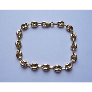 Bracelet or 18 KT Grain de café - Largeur 6 mm