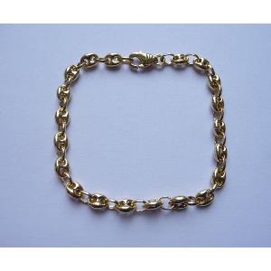 Bracelet or 18 KT Grain de café - Largeur 5 mm