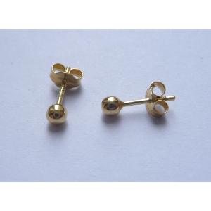 Boucles d'oreilles boule or jaune 18 KT (Diamètre 2.8 mm)