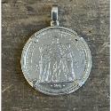 Pendentif argent 10 Francs griffes 
