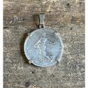 Pendentif argent 1 Franc griffes