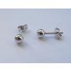 Boucles d'oreilles boule or blanc 18 KT (Diamtre 3.8 mm)