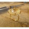 Monture bague pice or 18 KT panier arabesque 6 griffes pour 10 Francs or