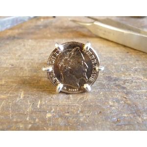 Monture Bague Pour Pièce Or 10 Francs Napoléon - Panier Arabesque Avec Griffes, Or 18 Carats