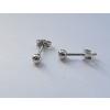 Boucles d'oreilles boule or blanc 18 KT (Diamètre 2.8 mm)