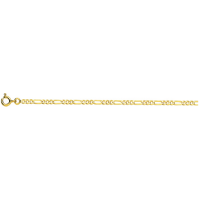 Chaîne or jaune 18 KT alternée 1+ 3 - Largeur 2.5 mm