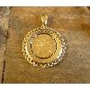 Pendentif or porte-pice rosace 20 Francs or Napolon