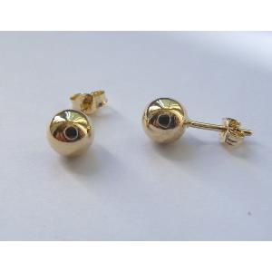 Boucles d'oreilles boule or jaune 18 KT (Diamètre 5.6 mm)