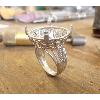 Monture bague pice argent torsade 4 griffes pour 20 Francs or