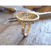 Monture bague pice or 18 KT panier fil pour 20 Francs or