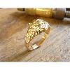 Bague or jaune 9 KT tte de lion Simba avec diamant