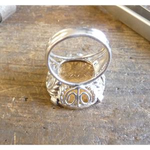 Bague Pièce Argent Avec Plume Et 20 Francs Or Napoléon III - 6 Griffes, Argent 925 | Unisexe