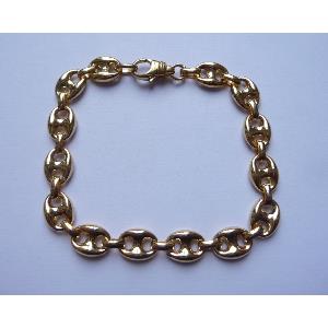 Bracelet or 18 KT Grain de café - Largeur 8 mm