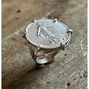 Bague pièce argent  plume 1 Franc Semeuse