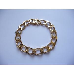 Bracelet or maille gourmette - Largeur 10 mm